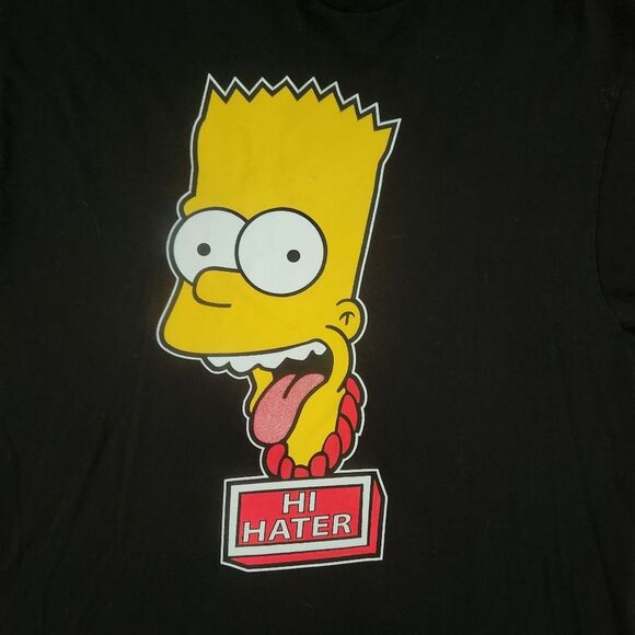 The Simpsons‎ Bart Simpson Hi Haters Black Graphic Tee Unisex Size Large - Picture 2 of 7